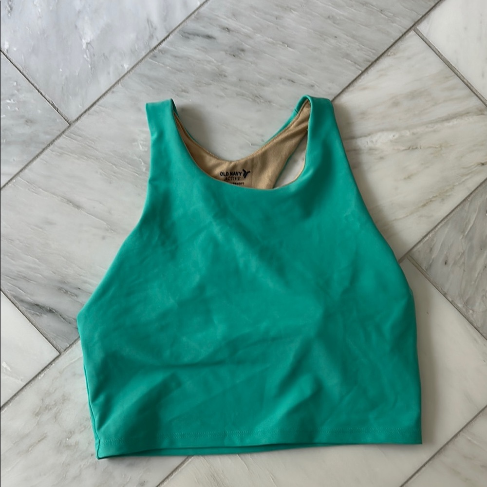 Old Navy Green Fitted Crop Tank Top Girls 10/12